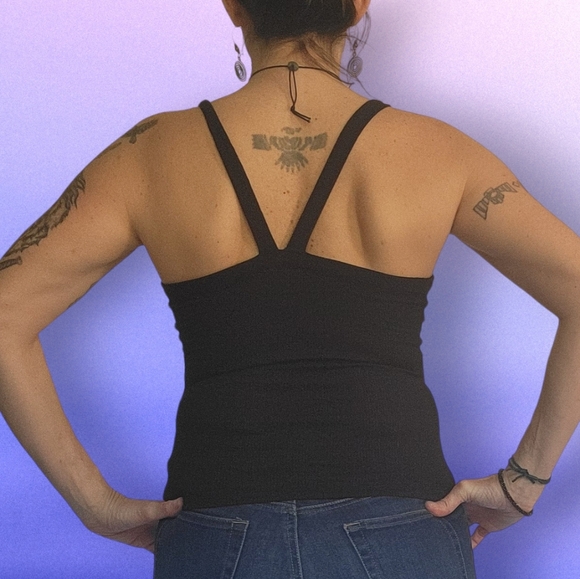 *SOLD* FREE PEOPLE 'Intimately', black ribbed v-neck cami NWT Size Small - Picture 2 of 8